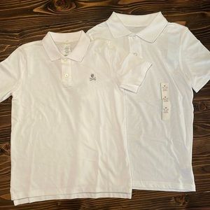 NWT Crew Cuts & Cat & Jack white polos- 8